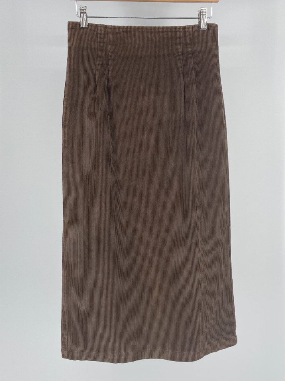 Paul Harris Design Chocolate Brown Corduroy Midi Skirt Size 4